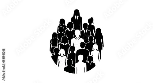 Diverse Group of People Silhouettes Together.