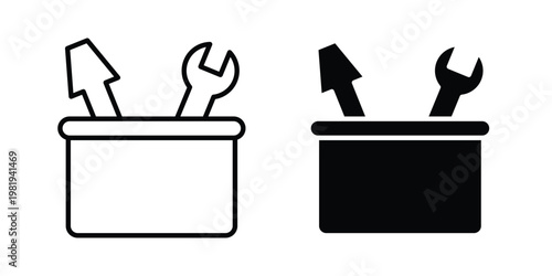 Toolbox icon vector logo. icons in solid, editable strokes.