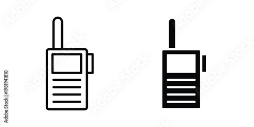 Two way radio icon vector logo. icons in solid, editable strokes.