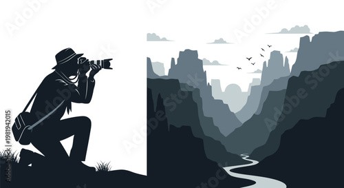 Man taking photo with camera outdoors.