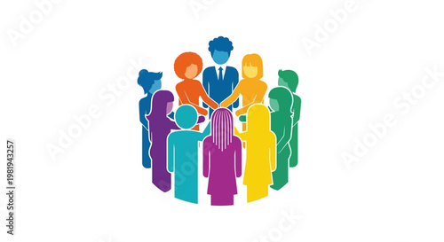 Diverse Group of People Standing Together.