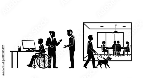People with disabilities in office.