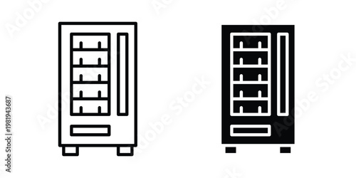 Vending machine icon vector logo. icons in solid, editable strokes.
