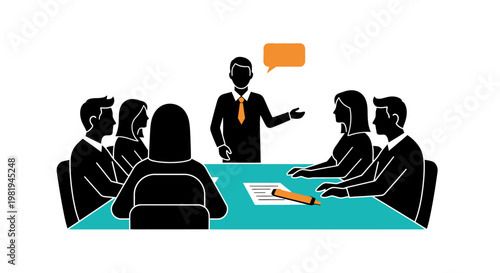 Businessman giving presentation to colleagues.