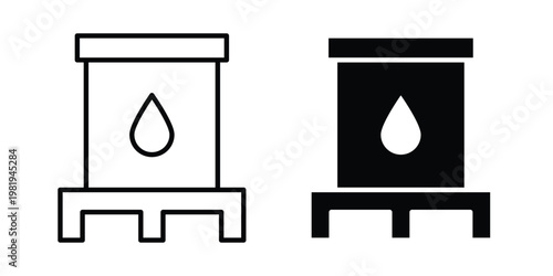 Water tank icon vector logo. icons in solid, editable strokes.