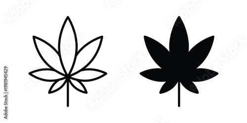 Weed icon vector logo. icons in solid, editable strokes.