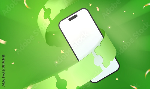 Mobile Commerce Super Sale Shopping Promotion Illustration