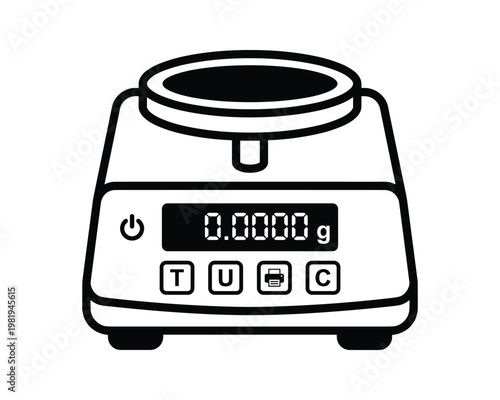 Digital analytical balance, precision instrument, mass measurement
