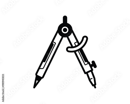 Drafting Compass Vector Icon for Cartography and Technical Drawing