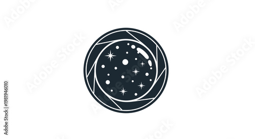 Black and white starry night circle.