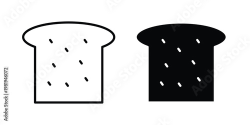 White bread icon vector logo. icons in solid, editable strokes.