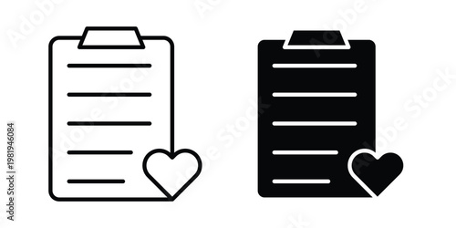 Wish list icon vector logo. icons in solid, editable strokes.