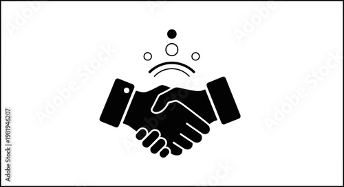 Handshake with Sad Face Emoticon.