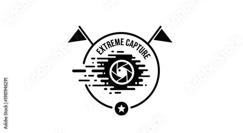 Black and white camera logo design.