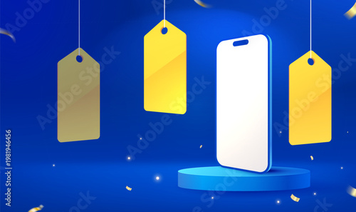 Mobile Internet Super Sale Ecommerce Promotion Discount Illustration