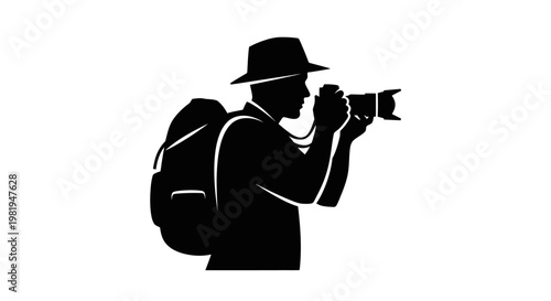 Man taking photo with camera equipment.