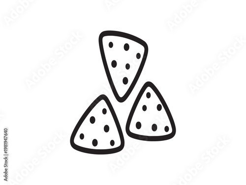 Hand drawn watermelon slices a simple black and white illustration of summer fruit