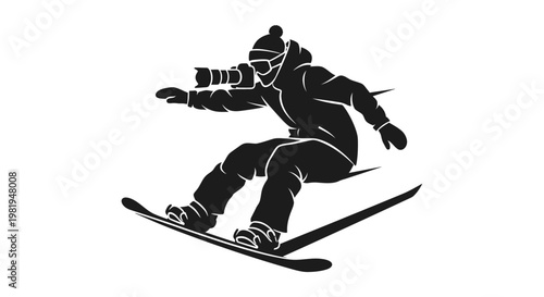 Man snowboarding down snowy slope fast.