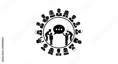 People in a circle formation.