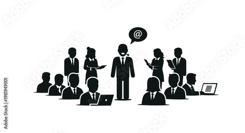 Business people in a meeting discussion.