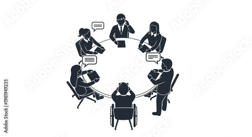 Business people sitting in a circle.