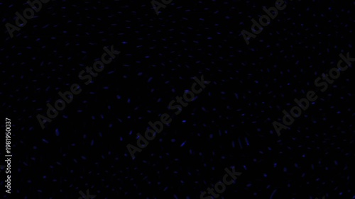 Abstract motion graphic video footage with blue stippled lines and swirling pattern against a dark background for creative projects and visuals