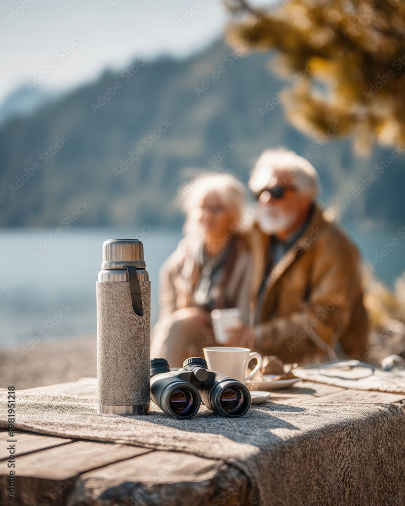 Fototapeta premium Travel Photography Gear for Senior Adventure and Scenic Outdoor Exploration