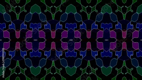 Wallpaper Mural Abstract digital visual with geometric patterns and neon colors creating a futuristic look. Torontodigital.ca