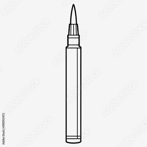 Eyeliner pen with pointed tip and cap