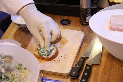 Adding Salad Filling