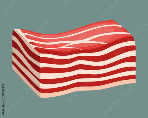 Premium raw beef meat slice with marbling for gourmet cooking and high quality steak preparation - Vector Illustration
