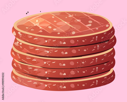 Raw beef steak cut for grilling and cooking high protein healthy meal for fitness diet - Vector Illustration