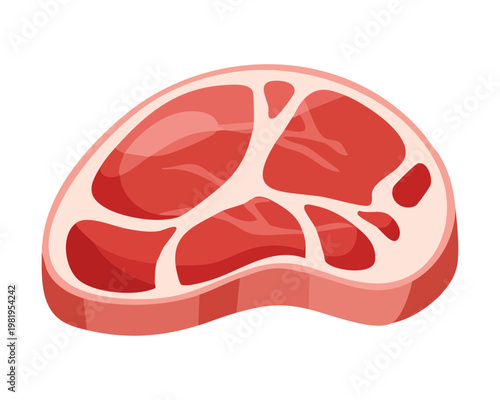 Slices of smoked bacon with fat layers for crispy breakfast side and savory flavor ingredient - Vector Illustration