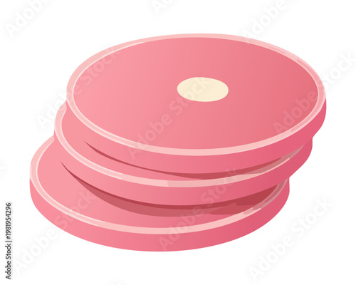 Rolled pork belly meat tied with string for roasting and preparing traditional savory gourmet dishes - Vector Illustration