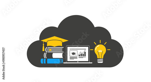 Elearning online education concept icon.
