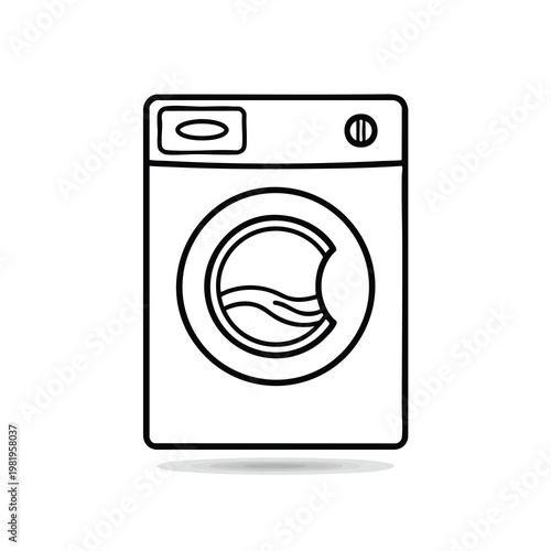 Illustration of a Modern Washing Machine for Home Laundry