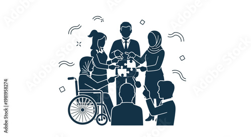 Diverse group of people collaborating.