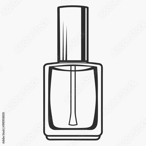 Black and white line of a nail polish bottle clear