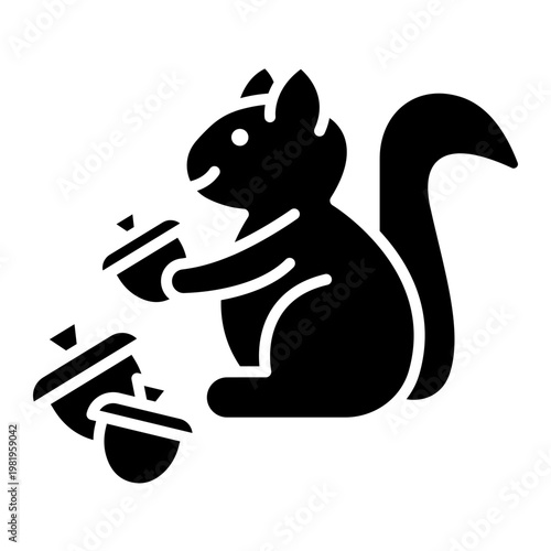 Squirrel with Acorns Icon