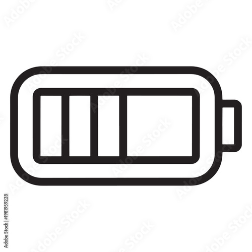 A battery icon with three bars indicating partial charge