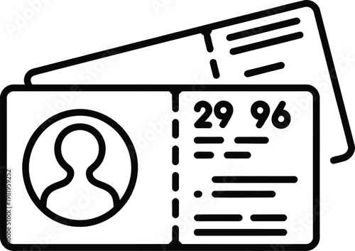 Personal identity card showing a silhouette icon and numerical information for security and identification verification purposes