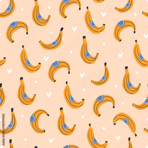 Funky bananas - seamless surface pattern print
