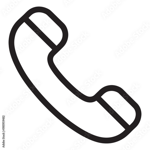 A black and white drawing of a telephone handset
