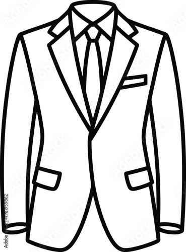 Professional mens formal suit jacket with collared shirt and necktie for business and wedding attire