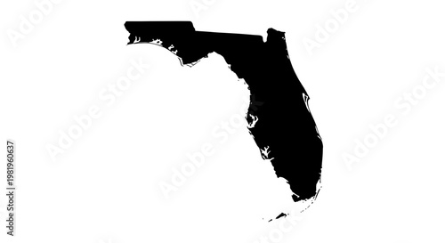 Black Silhouette of Florida State Map Outline