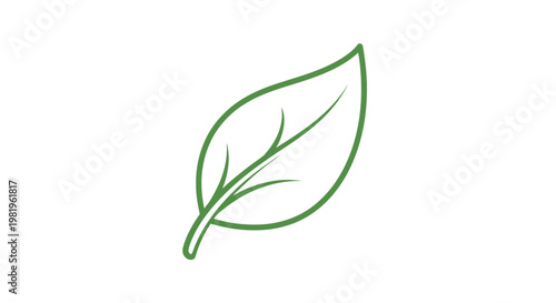 Green leaf illustration on white background nature concept for design projects
