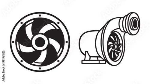 Industrial fan and blower illustrations