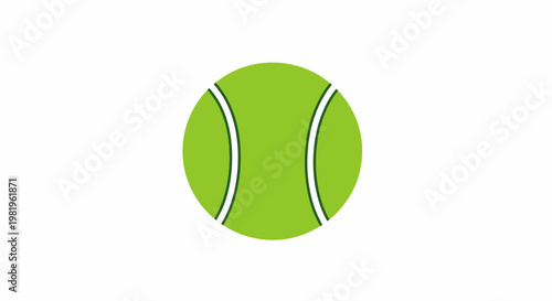 Green tennis ball icon isolated on white background for sports concept