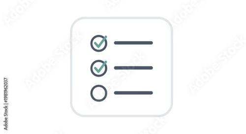 Iconic checklist illustration modern style with tick marks on a white background