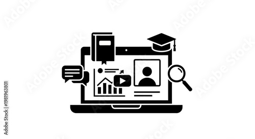 Online education learning concept icon.